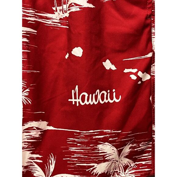 Favant Board Shorts Mens Large Swim Surf Red Hawaiian Floral‎ Hawaii Pocket - Picture 8 of 9